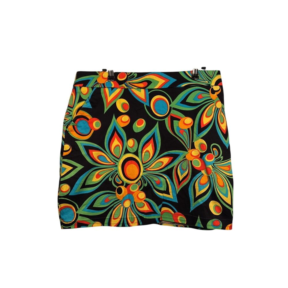 Loudmouth Skort Womens 10 Black Shagadelic Golf Floral Print Built-in Shorts
